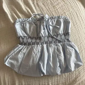 ZARA 라이트 블루 뷔스티에