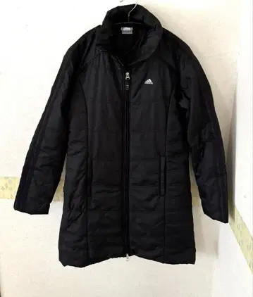adidas 충전솜 롱 코트 여성용 L 사이즈 블랙