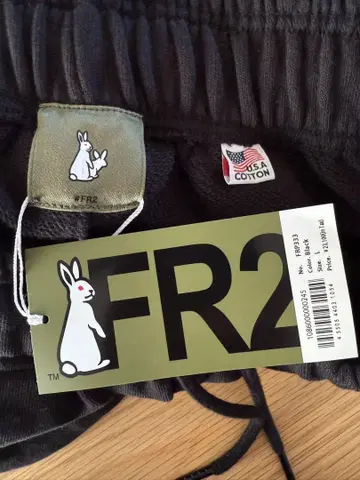 FR2 월 사이즈 L 미사용 새상품 블랙 코튼 팬츠 USA Cotton