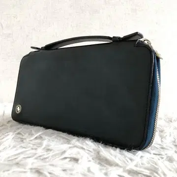 [이탈리아제 천연 가죽] 헌팅월드 오거나이저 장지갑 그린 로고 금장 장식