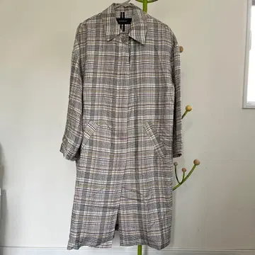 ZARA BASIC 체크 무늬 얇은 소재 코트 EUR S