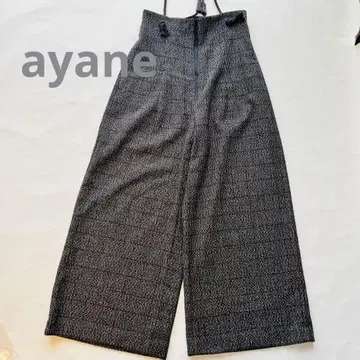 ayane 팬츠 살로펫 트위드 오버롤 어깨끈 포함 와이드 팬츠
