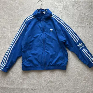 아디다스 오리지널스 트레포일 자수 파랑 나일론 자켓 3라인 M