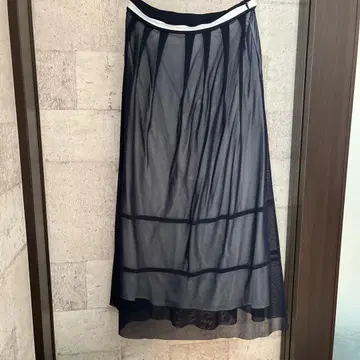 블랑베르 네이비 플레어 스커트 38