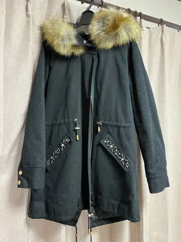 Rady 블랙 롱 코트 퍼 포함