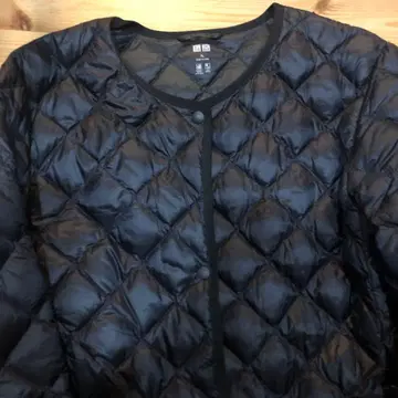 유니클로 노카라 퀼트 다운 코트 블랙 XL