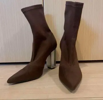 YELLO 브라운 스틸레토 부츠 S