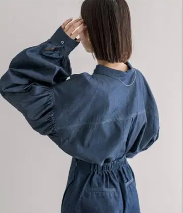 미스틱 다크 블루 데님 셔츠 블라우스 카타다시