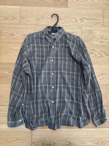steven alan 그레이 체크 긴팔 플란넬 셔츠