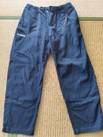 XLARGE 네이비 와이드 팬츠