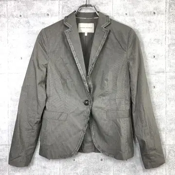BANANA REPUBLIC 구제 의류 핀 체크 무늬 프릴 테일러드 자켓