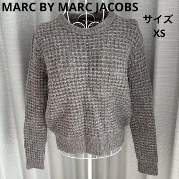 MARC BY MARC JACOBS 그레이 체크 무늬 니트 스웨터 긴팔
