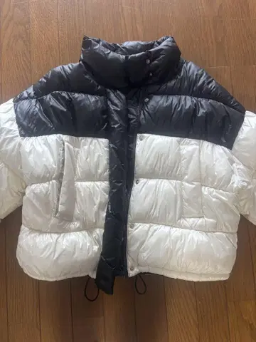 숏 다운 자켓 화이트/블랙