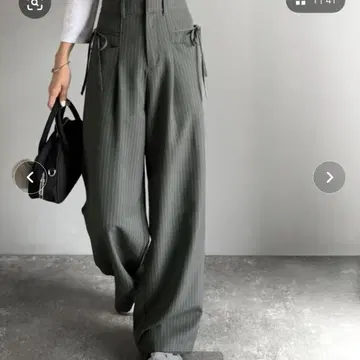 mily biliet 스트레이트 와이드 팬츠 그레이 L