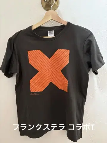 프랭크 스텔라 다크 그레이 T셔츠 M 사이즈 오렌지 X 마크