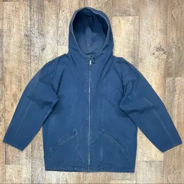 90'S J.CREW 구 택 캔버스 지퍼 후드티 네이비