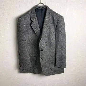 테일러드 자켓 캐시미어 혼방 헤링본 더블 포켓 멋스러운 구제 의류