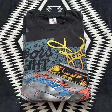 90s 빈티지 상태 좋음 USA제 소매 밑단 싱글 스티치 쿠어스 레이싱