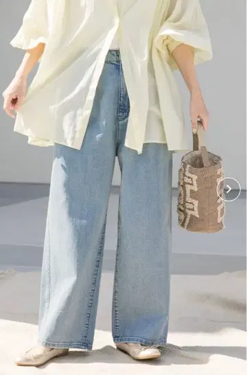 URBAN RESEARCH DOORS 2턱 개더 데님 팬츠 S