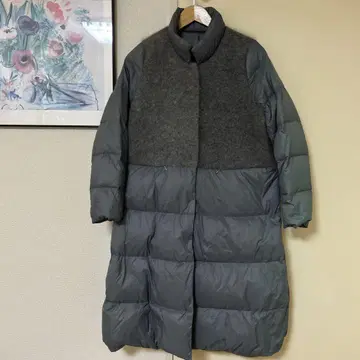 그레이 다운 자켓 롱 기장