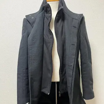 ZARA MAN 다크 그레이 체스터 코트 슬림핏