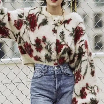 jouetie 패턴 모헤어라이크 2WAY 가디건