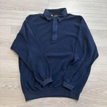 90s Eddie Bauer 네이비 긴팔 피케 셔츠