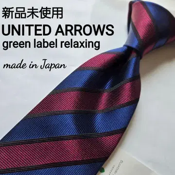 새상품 새상품급 UNITED ARROWS 스트라이프 넥타이 블루 레드