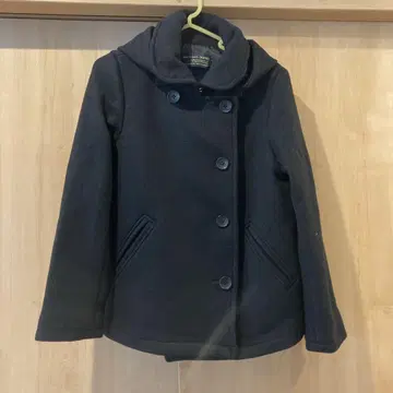DOORS 네이비 후드 부착 코트