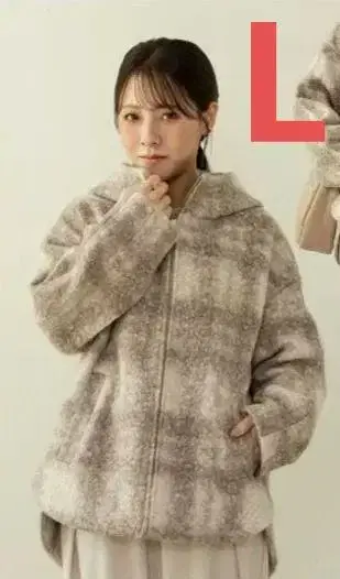 시마무라 yumi 후드 부착 코트 L tal 보아 블루종