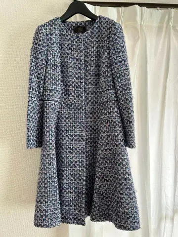 TOCCA 블루 트위드 롱 코트 사이즈 0