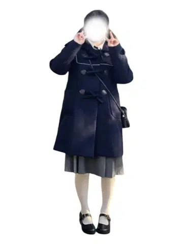 fint 더플 코트 Fint 핀 네이비 블루