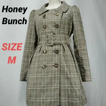 Honey Bunch 허니치 숏 트렌치코트 체크 로고 M