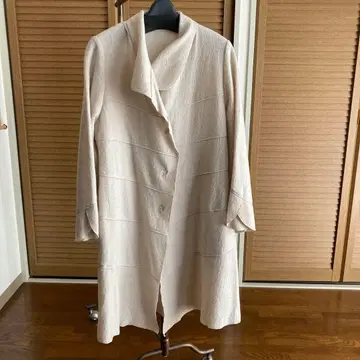 압축 울 얇은 소재 롱 코트