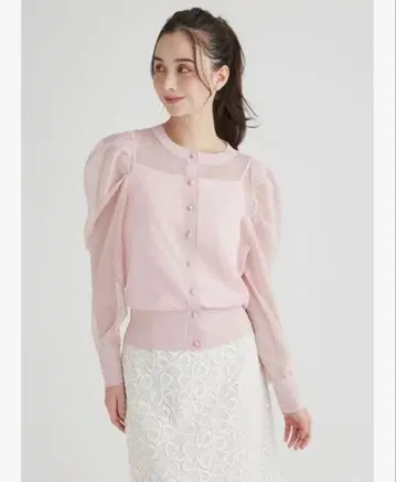 [셀포드] 퍼프 슬리브 시어 가디건
