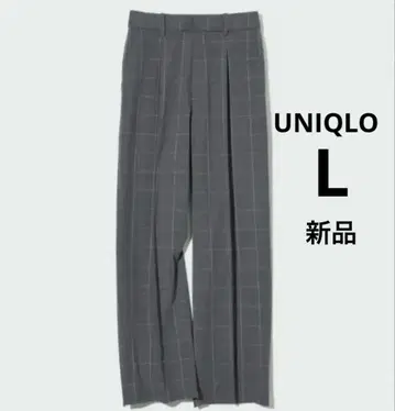 새상품 유니클로 턱 와이드 팬츠 (체크 표시 사이즈 68~70cm) L