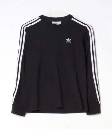 adidas 블랙 긴팔 T셔츠 스트라이프