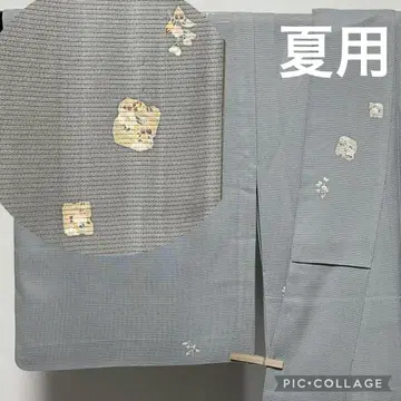 C823 순수 실크 여름용 명주 코몬 컨디션 최상 기모노