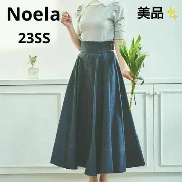 새상품급 Noela 노엘라 사이드 벨트 데님 플레어 스커트 23SS