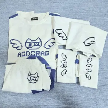 ACDC RAG 도트 고양이 4점 풀세트