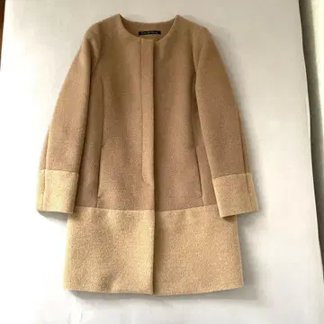 그린라벨 울 노카라 코트