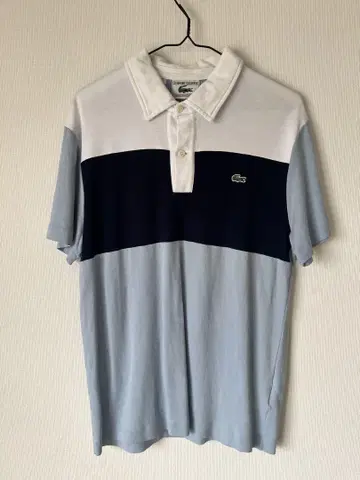 Lacoste 피케 셔츠 M 사이즈 화이트/네이비/라이트 블루