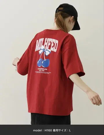 CHERRY AND RIBBON WIDE S/S TEE MILKFED
