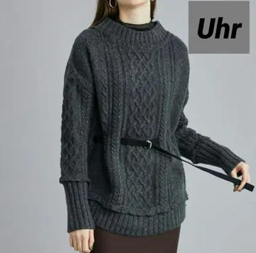 새상품 Uhr 우아 케이블 니트 STUDIOUS 별주 울