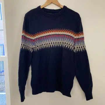 J.CREW 네이비 패턴 편직 스웨터 L