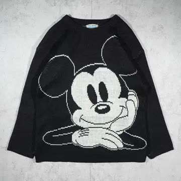 90s Disney 미키마우스 올 패턴 일본제 니트 스웨터