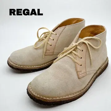 고품질 REGAL 처카 부츠 베이지 스웨이드 크레이프솔 23