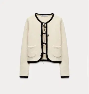 ZARA 리본 포함 니트 가디건