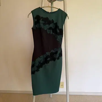 TADASHI SHOJI 슬리브리스 원피스 XXS 그린/블랙