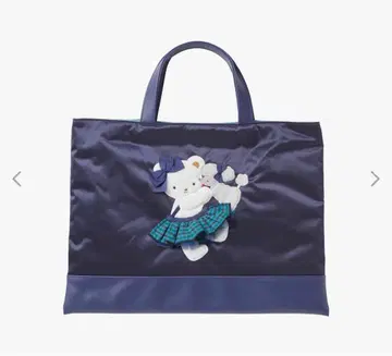 곰 디자인 토트백 네이비